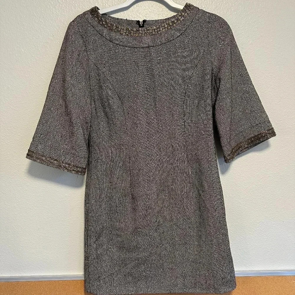 Moon Collection 60s Shift Dress with Bell Sleeves in Small Beaded & Sparkle